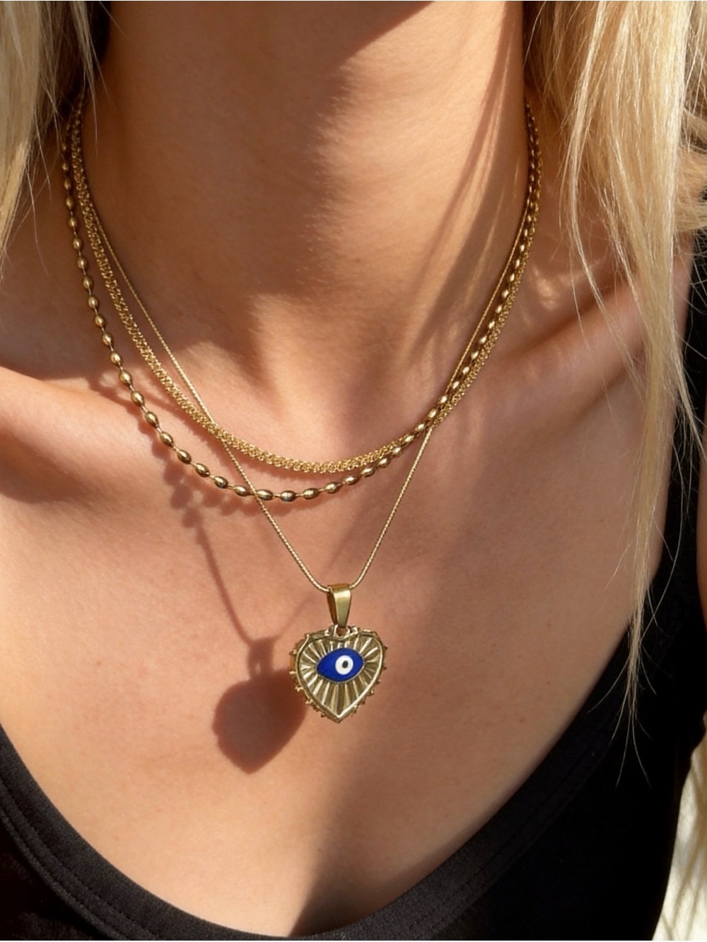 Layered Evil Eye Necklace Set of 3